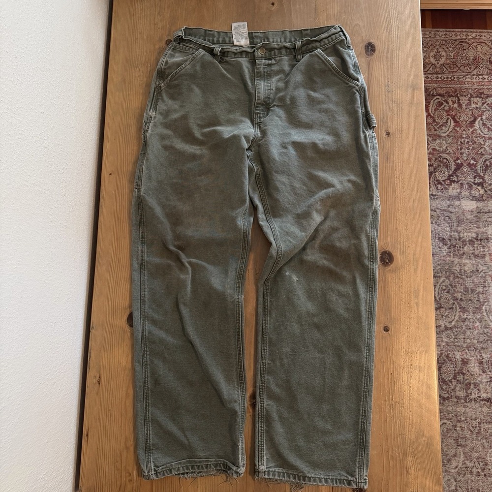 Carhartt B11 MOS Dungaree Fit Carpenter Pants Mens 33x30 Thrashed Grunge